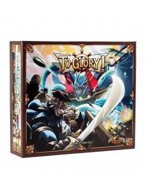 Caixa do jogo de tabuleiro Rumo à Glória! com tema de pirata