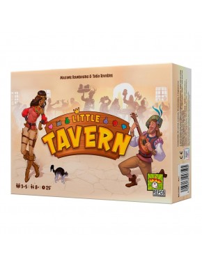 Caja del juego de mesa Little Tavern y cartas de personajes