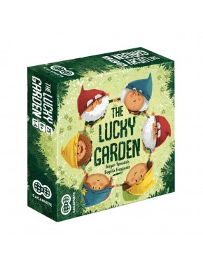 Caja y componentes del juego de mesa The Lucky Garden