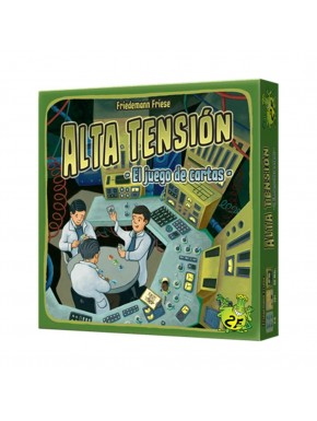 Caja y tarjetas del juego de cartas Alta Tensión