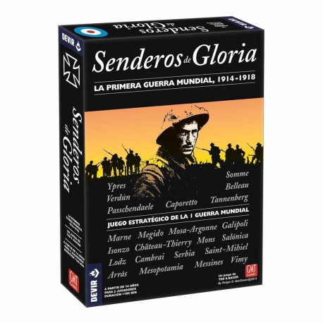Caja del juego de mesa Senderos de Gloria de Devir