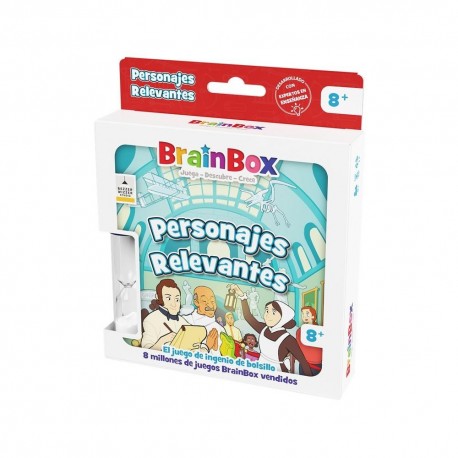 Jogo BrainBox Personagens Relevantes com cartas ilustradas