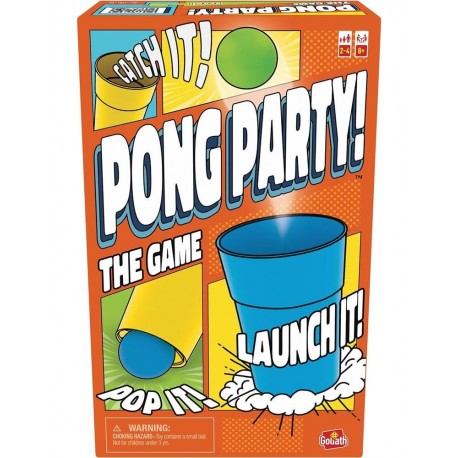 Caja y componentes del juego de mesa Pong Party
