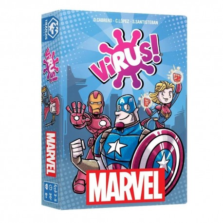 Caja de Juego de Mesa Virus! MARVEL con superhéroes