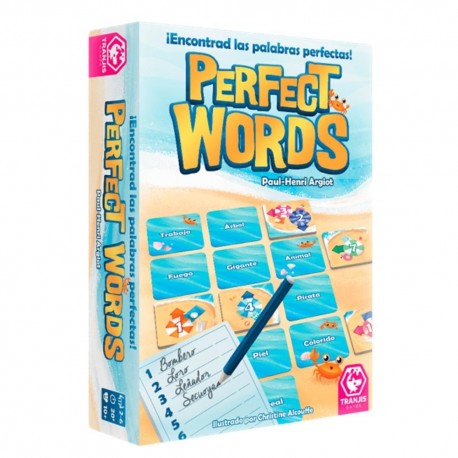 Caja del juego de mesa Perfect Words de Tranjis Games