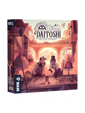 Caja del juego de mesa Daitoshi con arte detallado