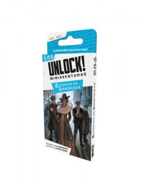 Caja y cartas del juego Unlock! Asesinato en Birmingham