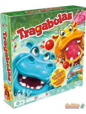 Caja y piezas del juego de mesa Tragabolas de Hasbro