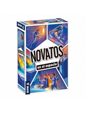 Caja y cartas del juego Novatos en el Espacio