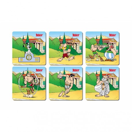 Set 6 Coasters Olympic Games Asterix