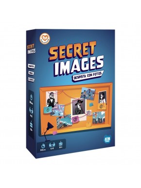 Caja del juego Secret Images con cartas de misión e imágenes