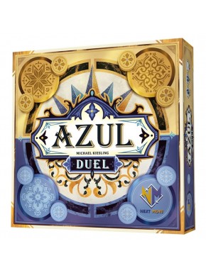 Caixa e componentes do jogo de tabuleiro Azul: Duel