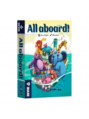 Caixa do jogo de cartas All Aboard! da Devir