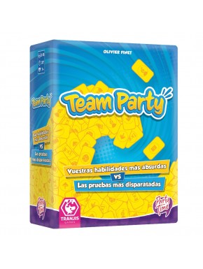 Caixa e componentes do jogo de tabuleiro Team Party