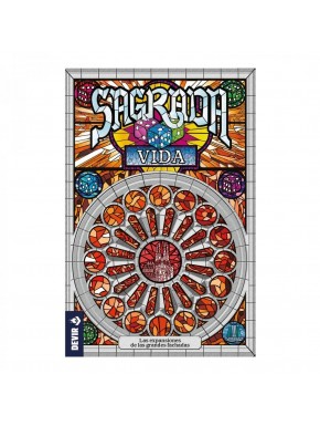 Caixa do jogo de tabuleiro Sagrada: Vida com componentes