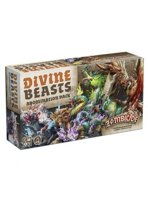 Caixa e miniaturas de Zombicide: Bestas Divinas
