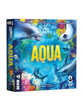 Jogo de tabuleiro AQUA com ilustrações de recifes de coral