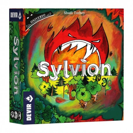Caixa do jogo de tabuleiro Sylvion, em tema de floresta