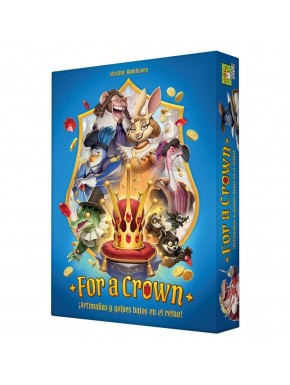 Caixa e componentes do jogo de tabuleiro For a Crown