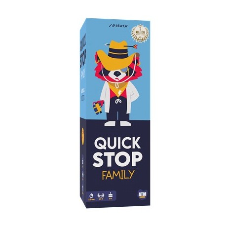 Caixa do jogo Quick Stop Family com cartas