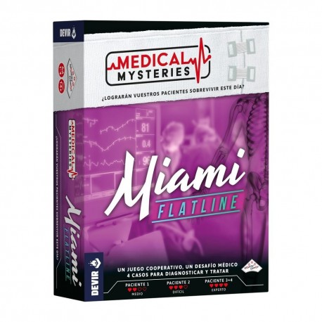 Jogo de tabuleiro Medical Mysteries Miami com caixa e conteúdo