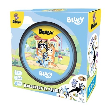Jeu de société Dobble Bluey avec cartes illustrées et étui