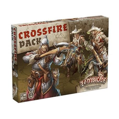 Caixa e miniaturas do Zombicide Crossfire Pack