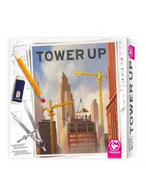 Caixa e componentes do jogo de tabuleiro Tower Up