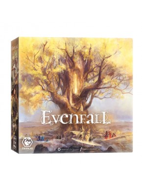 Capa do jogo de tabuleiro Evenfall com árvore dourada