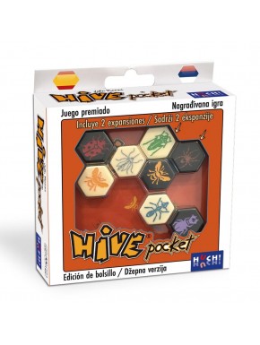 Caixa do jogo de tabuleiro Hive Pocket com expansões