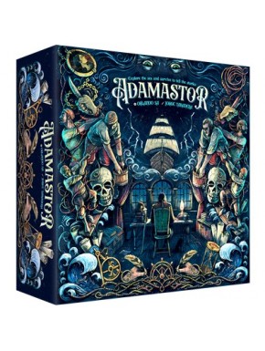 Caixa do jogo de tabuleiro Adamastor com ilustrações detalhadas