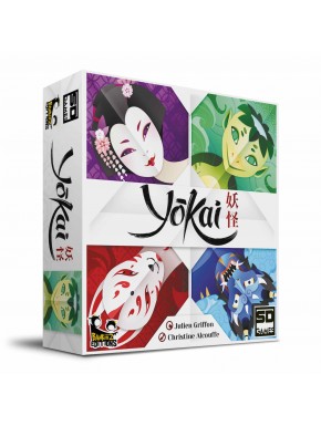 Caja del juego de mesa Yokai con ilustraciones coloridas