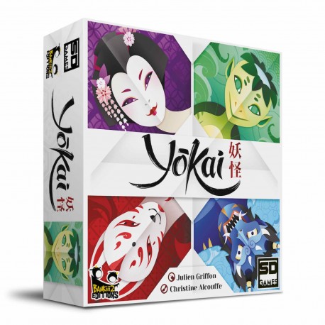 Caja del juego de mesa Yokai con ilustraciones coloridas