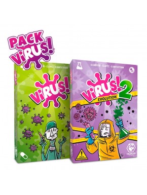 Pack de jogos de tabuleiro Virus! e Virus! 2 da Tranjis Games
