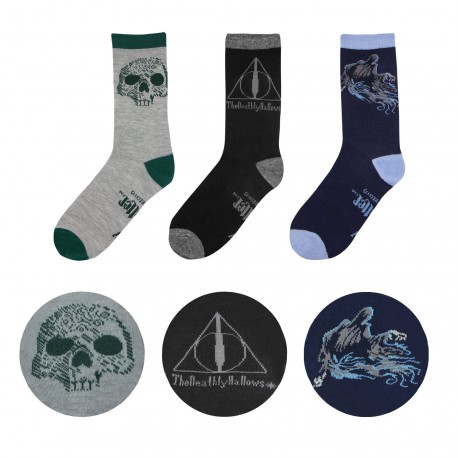 Set of 3 pairs of socks Harry Potter Deathly hallows