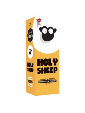 Caixa de jogo de tabuleiro Holy Sheep com cartas coloridas