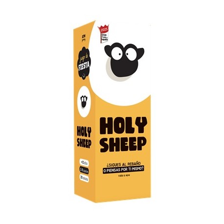 Caixa de jogo de tabuleiro Holy Sheep com cartas coloridas