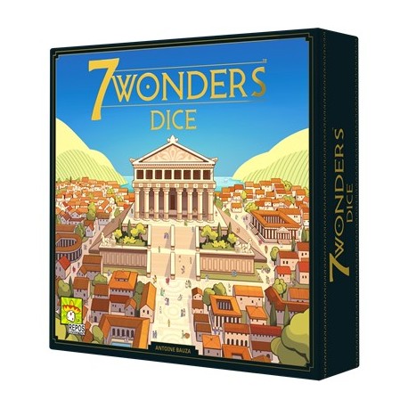 Caixa de jogo 7 Wonders Dice com dados e tabuleiros