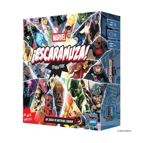 Caja del juego de mesa Marvel ¡Escaramuza! en New York