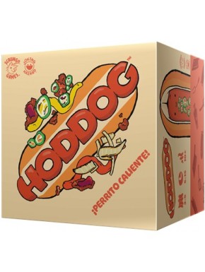 Caixa do jogo de tabuleiro Hoddog com design de cachorro-quente