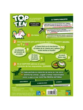 Caixa do jogo de tabuleiro Top Ten Aventuras