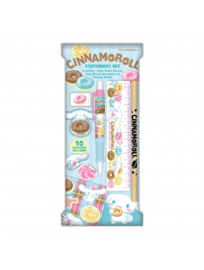 Set de escritura Cinnamoroll de Sanrio con regla y pegatinas