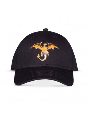 Boné de beisebol preto Pokémon Charizard com logo