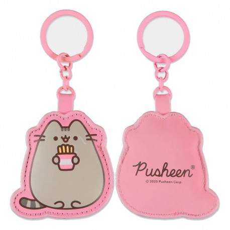 Llavero de caucho Pusheen de color rosa