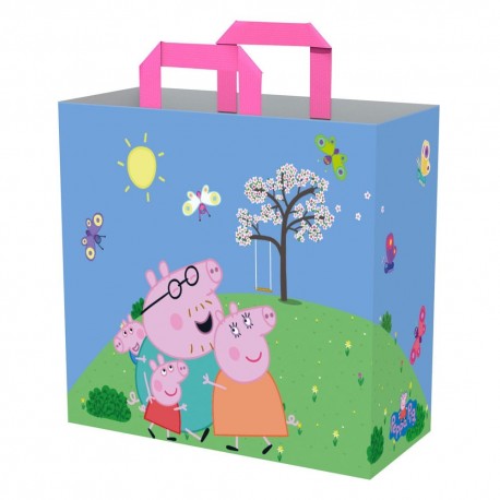 Bolsa azul Peppa Pig con diseño de parque