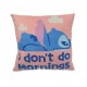 Cojín de 40 cm con diseño de Stitch y frase I don't do mornings
