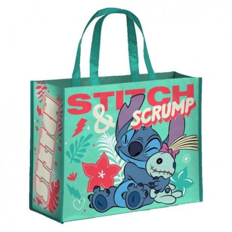 Bolsa verde de Stitch y Scrump con materiales reciclados