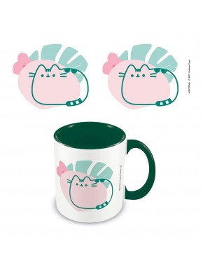 Taza Pusheen Tropical Green con diseño tropical