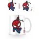 Taza Kawaii Spider-Man colgando Marvel