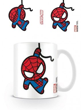 Taza Kawaii Spider-Man colgando Marvel